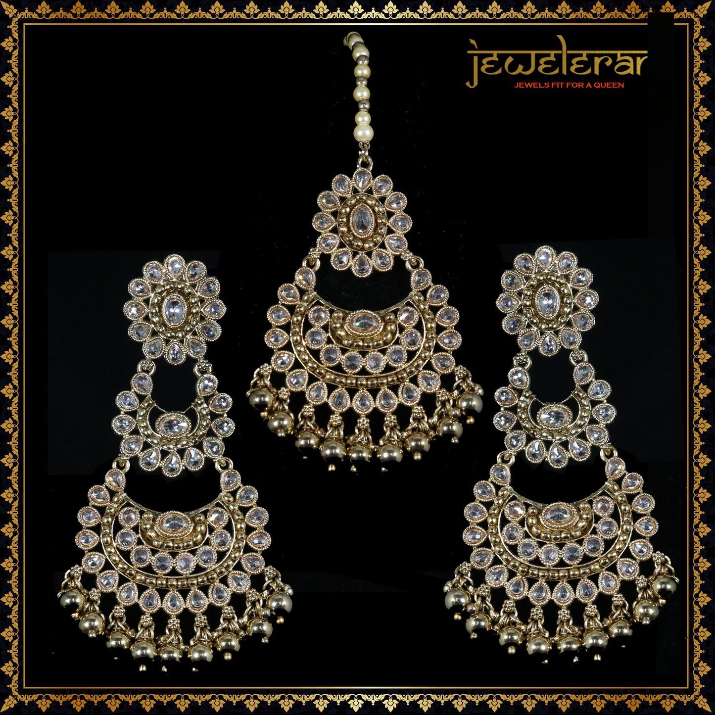 Baleem Earrings & Tikka Set - Gold