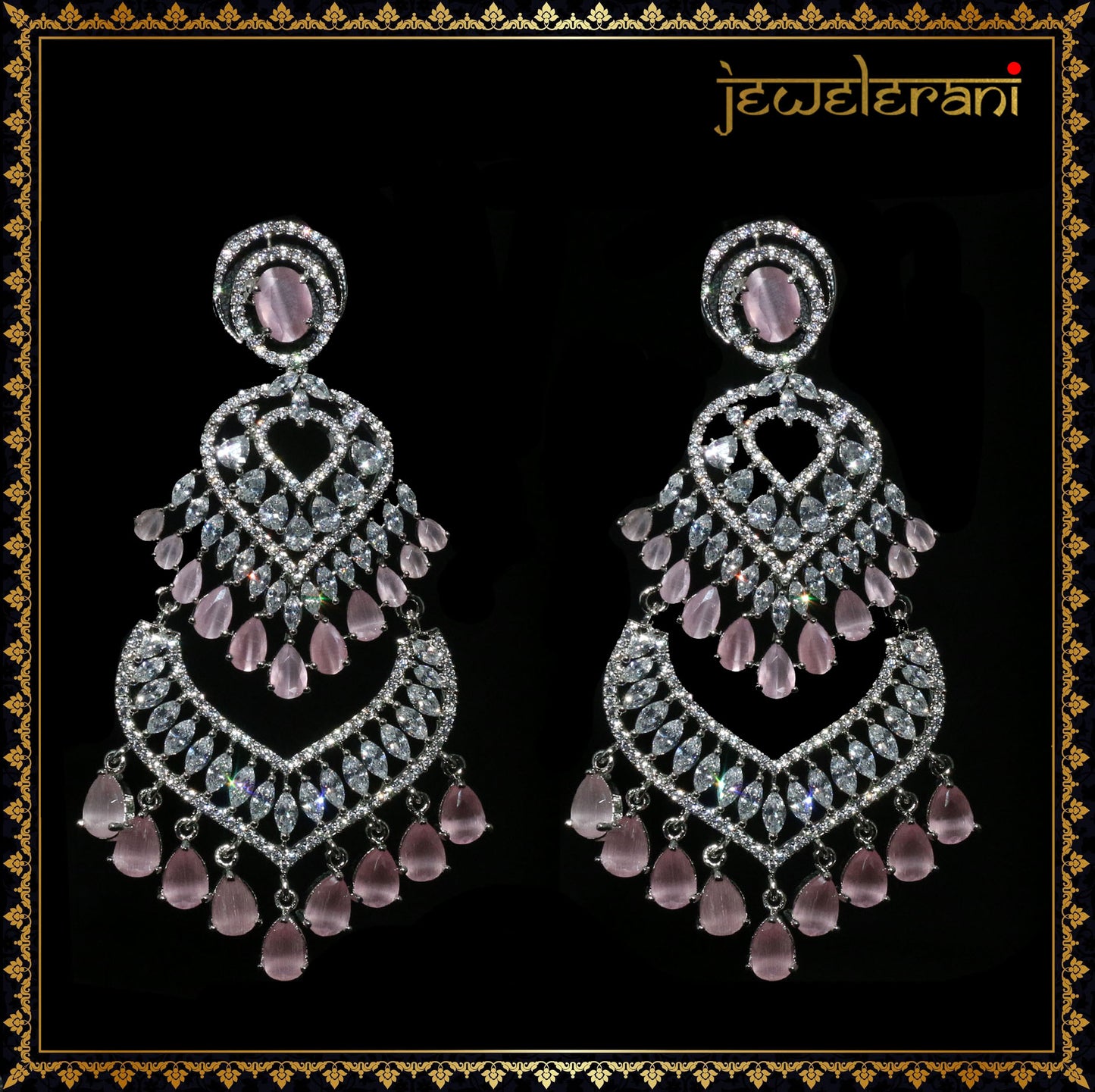 Zavera Earring Tikka Set - Pink