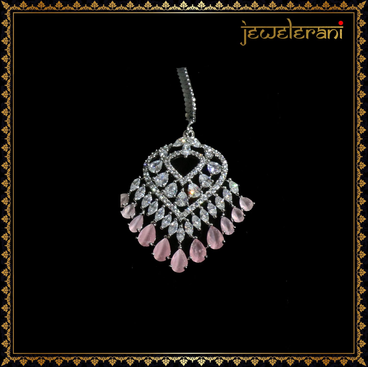 Zavera Earring Tikka Set - Pink