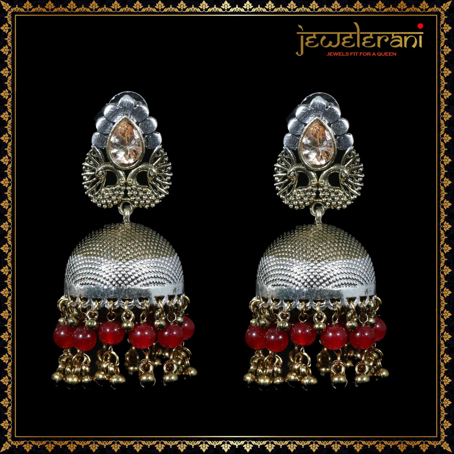 Radha Earrings - Red