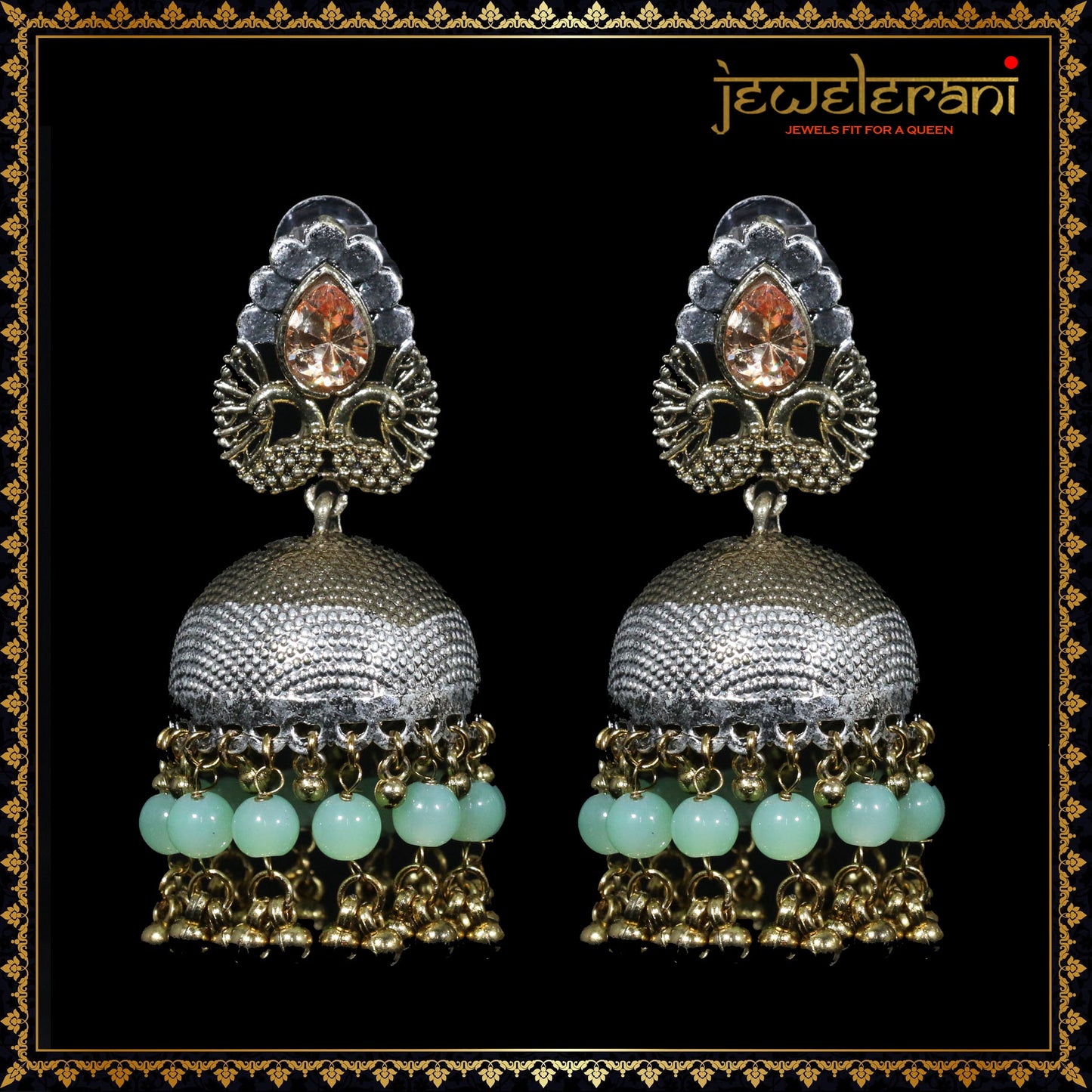 Radha Earrings - Mint Green