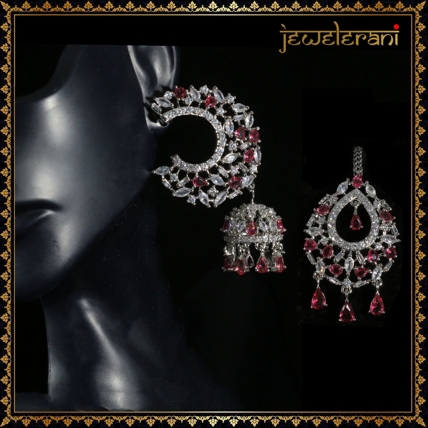 Tanja Earring Tikka Set - Red