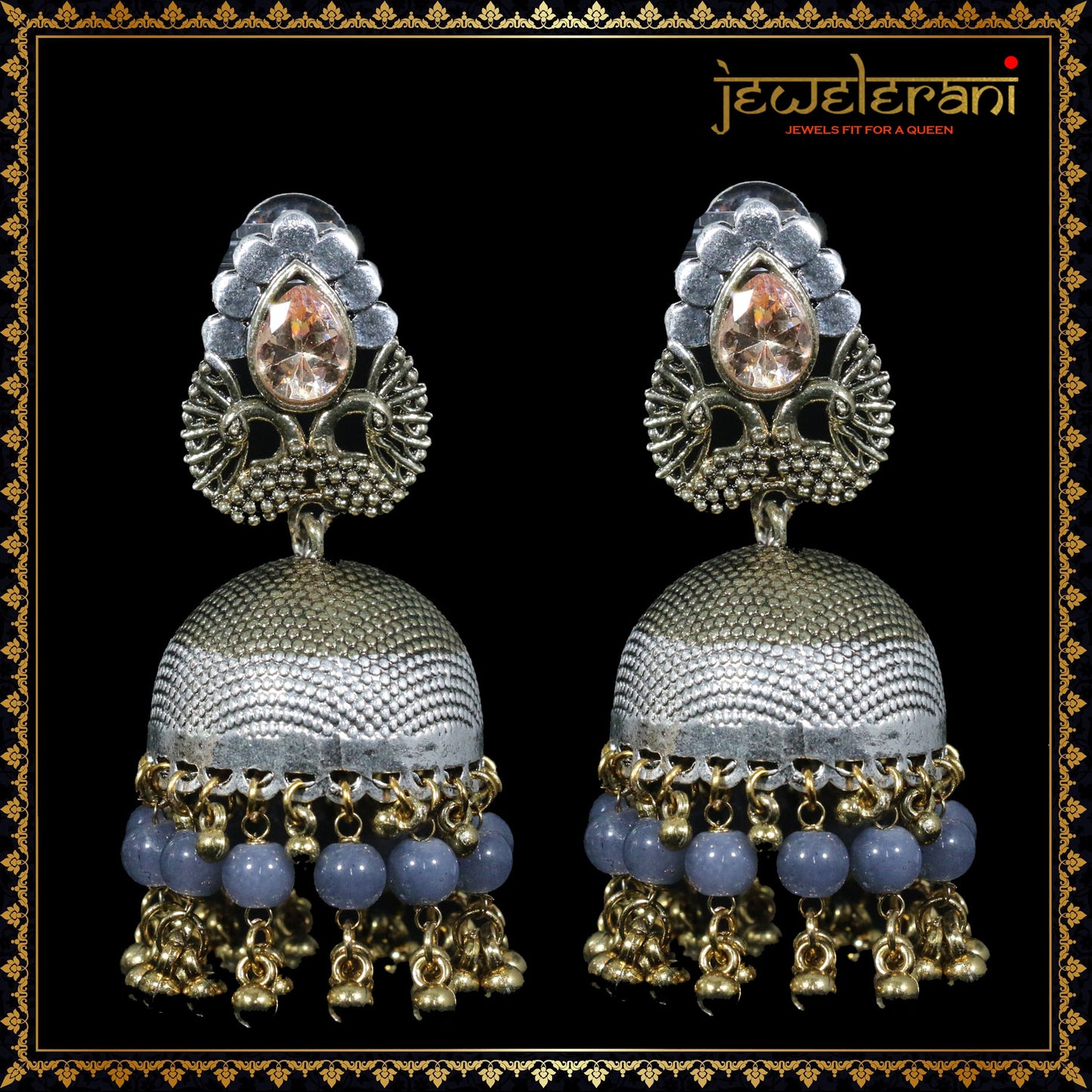 Radha Earrings - Gray