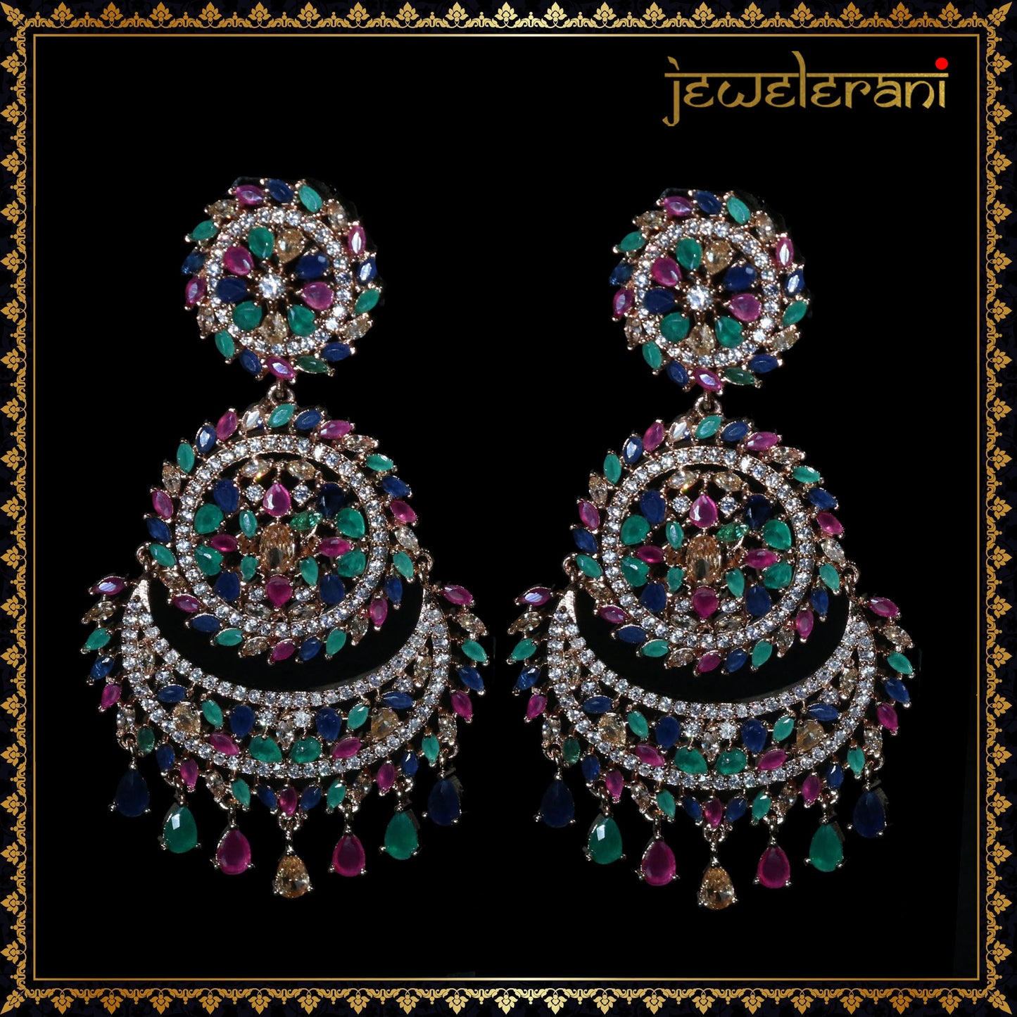 Niharika Earring Tikka Set - Multi