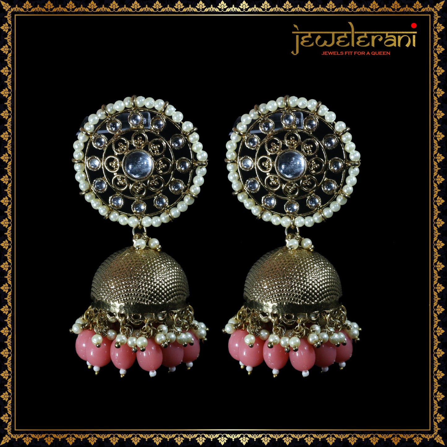 Renu Earrings - Peachy Pink