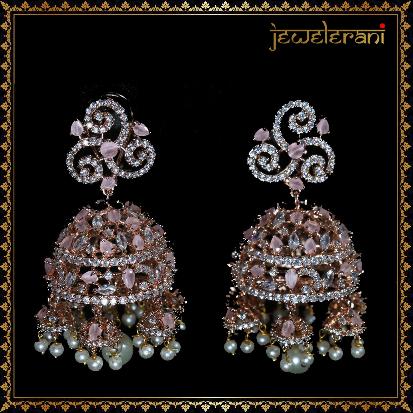 Lazziz Earring Tikka Set - Pink