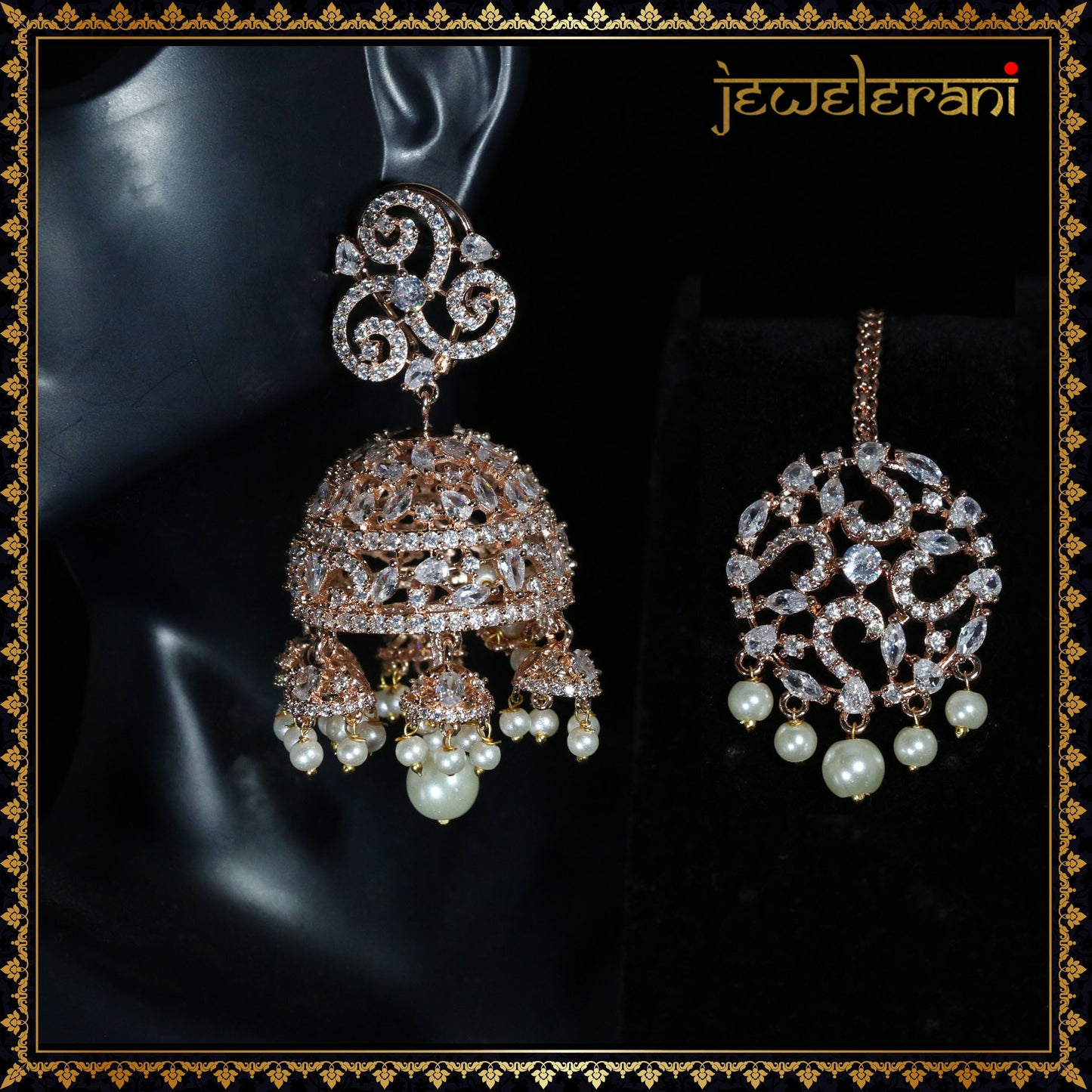 Lazziz Earring Tikka Set - Gold