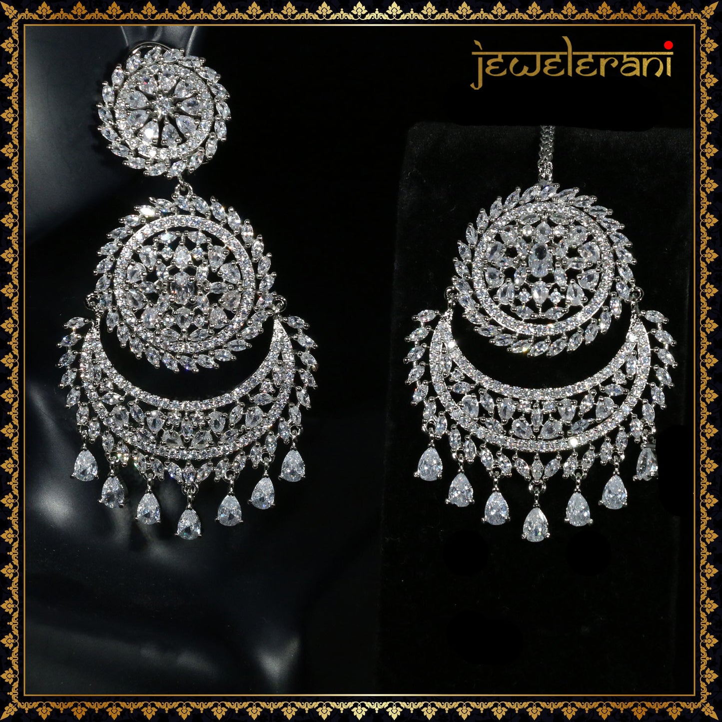 Niharika Earring Tikka Set - White