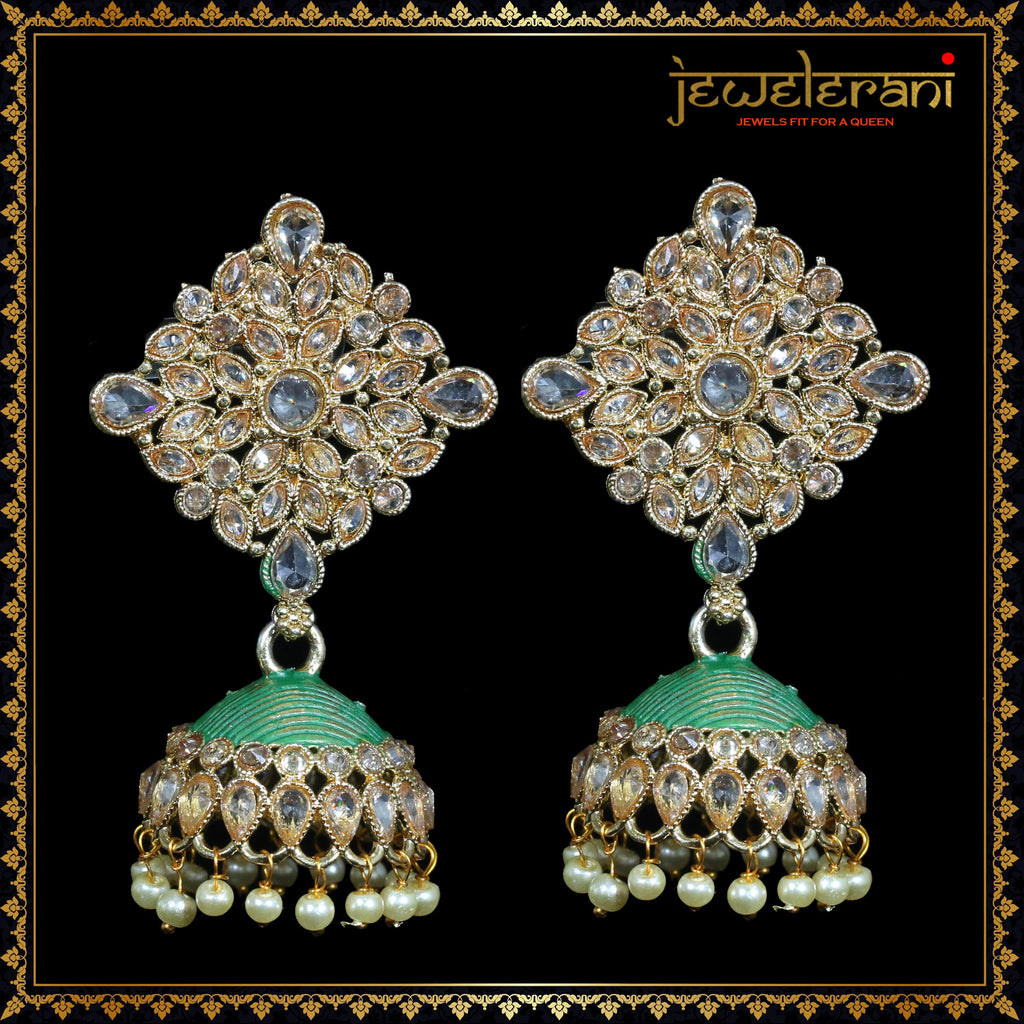 Jhalam Earrings - Green