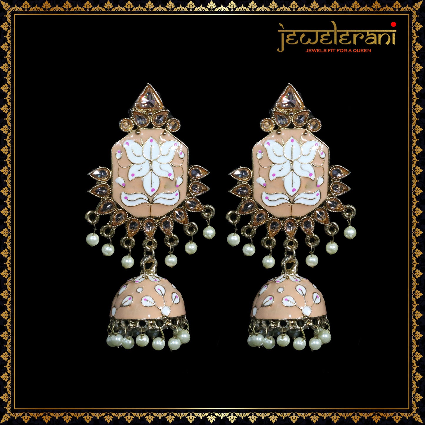 Monisha Earrings - Peach