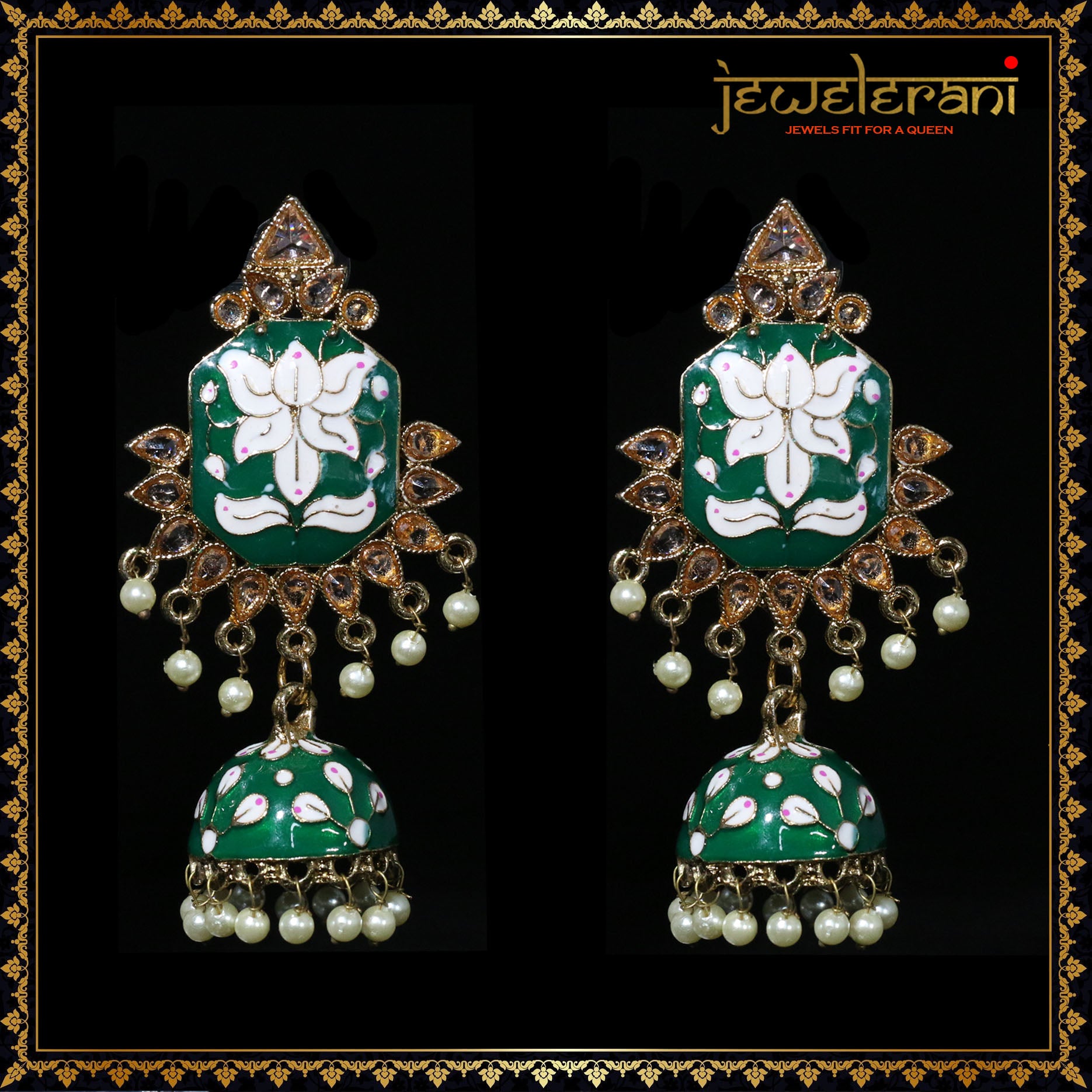 Monisha Earrings - Green