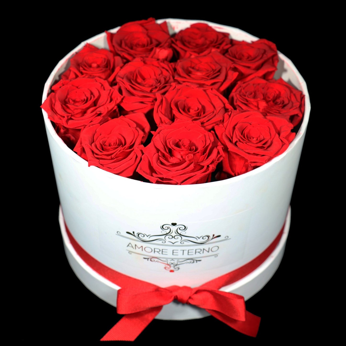 Cuore d'oro Flowers - 12 preserved red roses